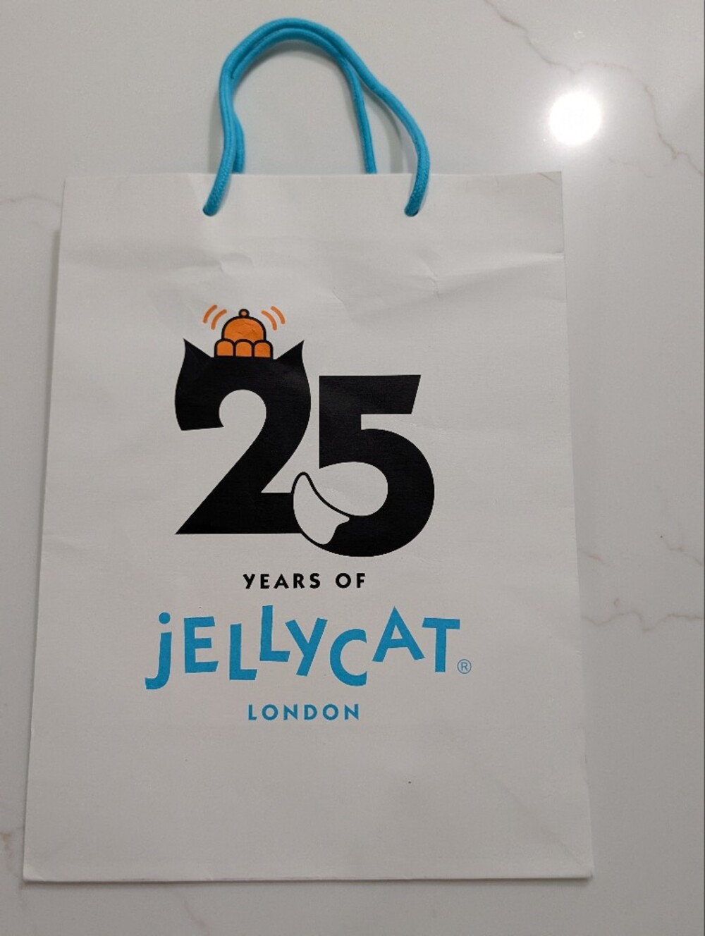 Jellycat White & Turquoise 25th Anniversary Gift Bag {Never Used}